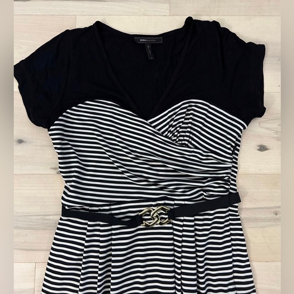 BCBGMAXAZRIA Belted Black & White Stripe Dress
Size 8 - Picture 7 of 12